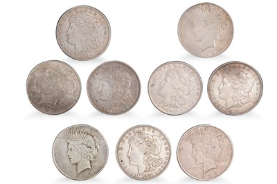 Lot 315 - 18 X AMERICAN SILVER $1 COINS; 12 Morgan...