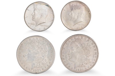 Lot 316 - 6 X AMERICAN MORGAN SILVER $1 COINS 1880s -...