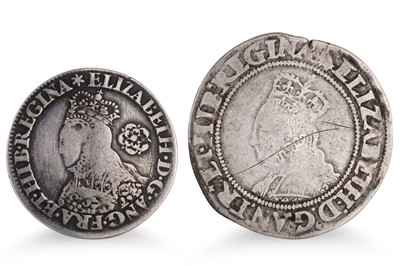 Lot 341 - A 1562 ELIZABETH I SIXPENCE GF, and a...