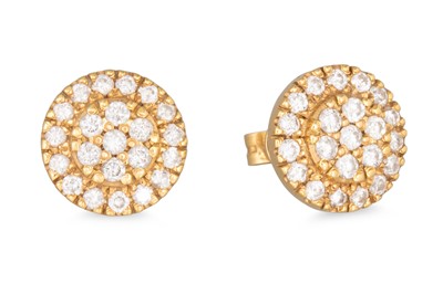 Lot 274 - A PAIR OF DIAMOND CLUSTER EARRINGS, mounted in...