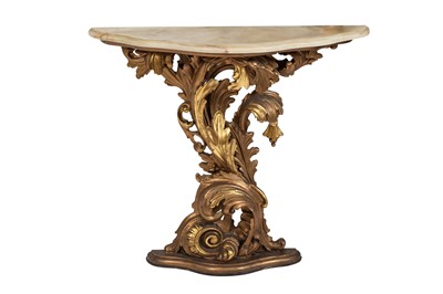 Lot 173 - A MODERN ITALIAN CARVED GILT WOOD CONSOLE...