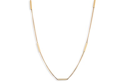 Lot 244 - AN ANTIQUE 9CT GOLD NECK CHAIN, elongated...