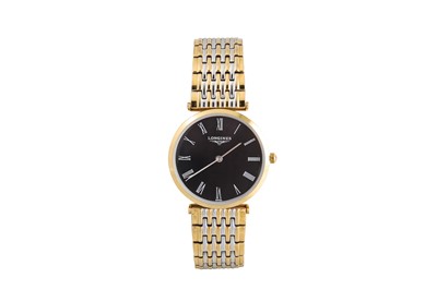 Lot 111 - A GENT'S LONGINES BI-METAL WRIST WATCH,...