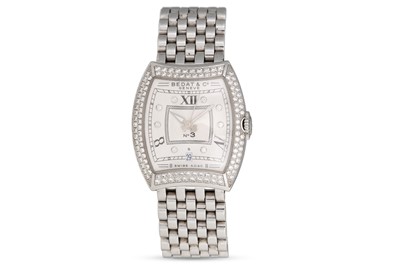 Lot 319 - A LADY'S STAINLESS STEEL BEDAT & CO WRISTWATCH,...