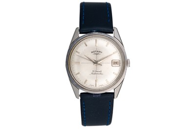 Lot 327 - A GENT'S VINTAGE ROTARY AUTOMATIC STAINLESS...
