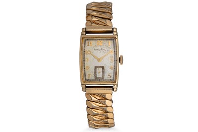 Lot 331 - A GENT'S VINTAGE HAMILTON TANK GOLD-PLATED...