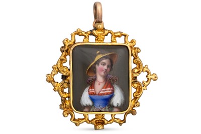 Lot 62 - AN ANTIQUE GOLD MOUNTED PORTRIAT BROOCH,...