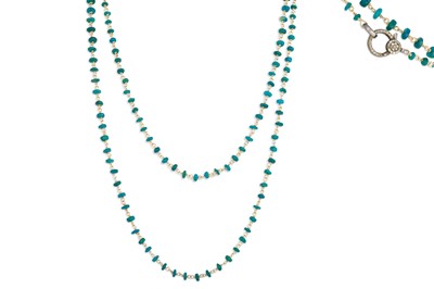 Lot 89 - AN OPAL NECKLACE, to a diamond set clasp,...