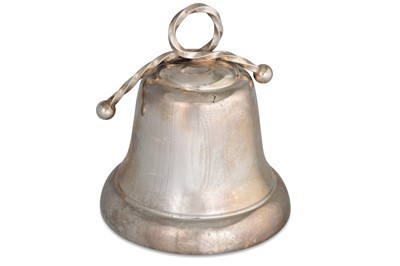 Lot 414 - A MODERN CASED CARTIER STERLING SILVER BELL,...