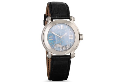 Lot 333 - A LADY'S STAINLESS STEEL CHOPARD 'HAPPY SPORT'...