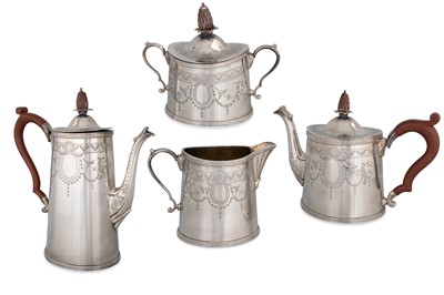 Lot 409 - A MODERN IRISH SILVER FOUR PIECE COFFEE/TEA...