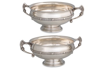 Lot 403 - AN IMPRESSIVE PAIR OF MODERN IRISH SILVER TWIN...