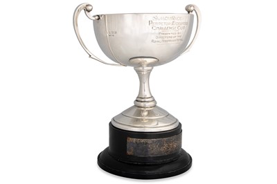 Lot 405 - AN IMPRESSIVE SILVER TWIN HANDLED TROPHY CUP,...