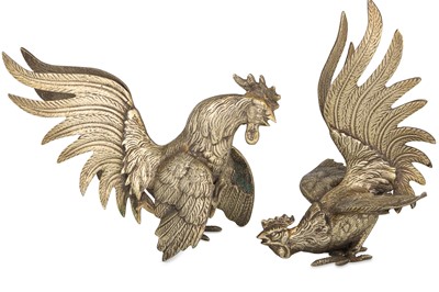 Lot 355 - A PAIR OF ORNAMENTAL BRASS FIGURES, in the...