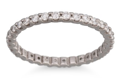 Lot 214 - A DIAMOND FULL BANDED ETERNITY RING, the...