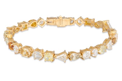 Lot 275 - AN IMPRESSIVE DIAMOND LINE BRACELET, set with...