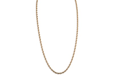 Lot 42 - A 9CT YELLOW GOLD ROPE LINK NECK CHAIN, ca 24",...