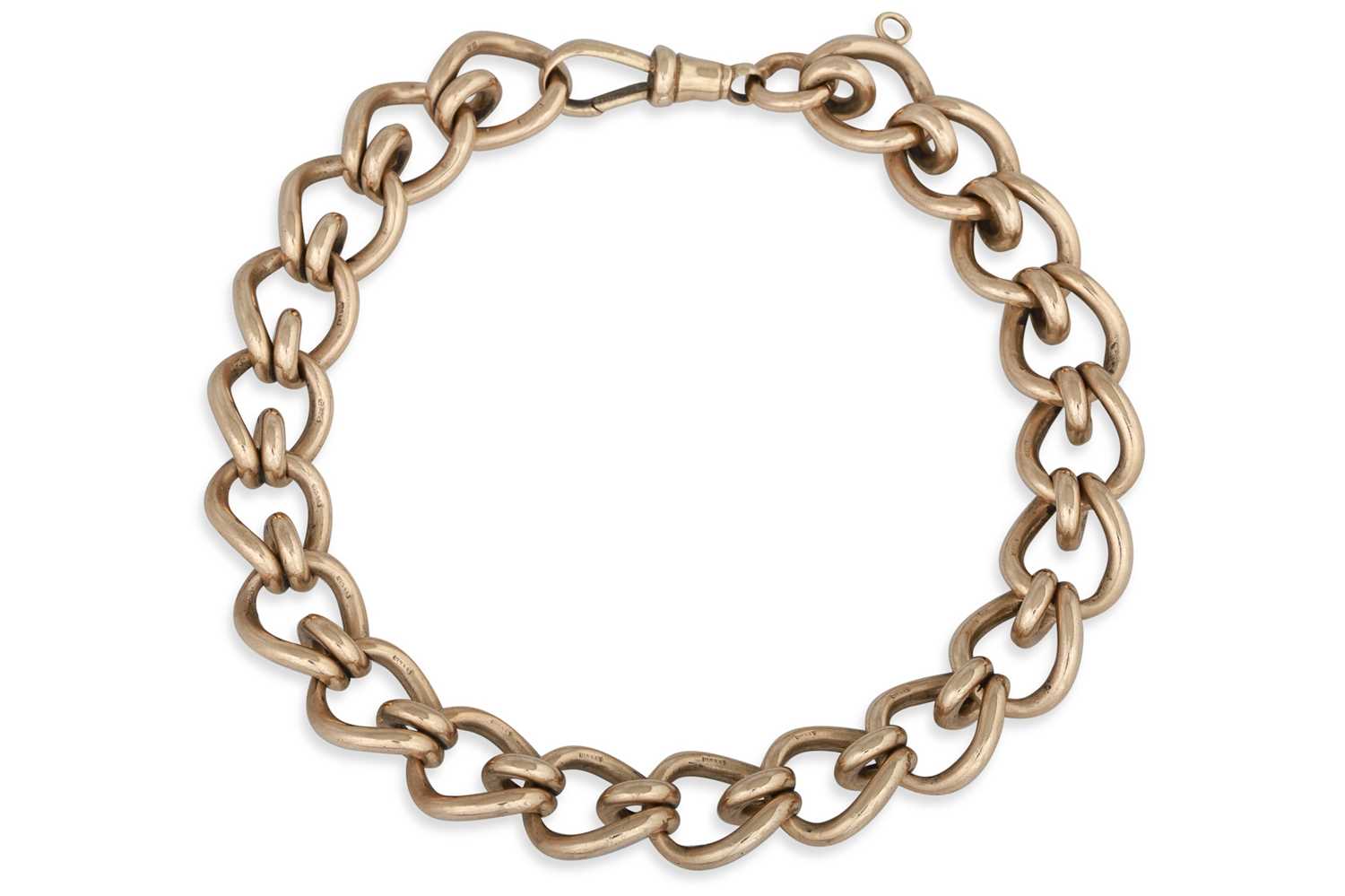 Lot 5 - A HEAVY 9CT GOLD CURB LINK BRACELET, lobster...