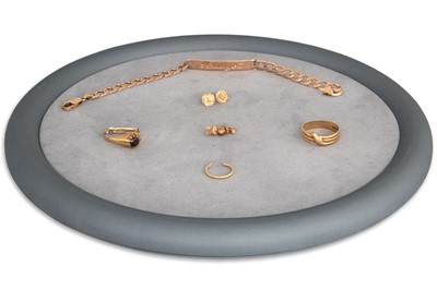 Lot 204 - A 9CT GOLD SQUARE LINK BRACELET, together with...