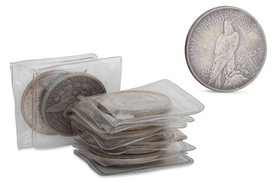 Lot 343 - 18 X AMERICAN SILVER $1 COINS; 12 Morgan...