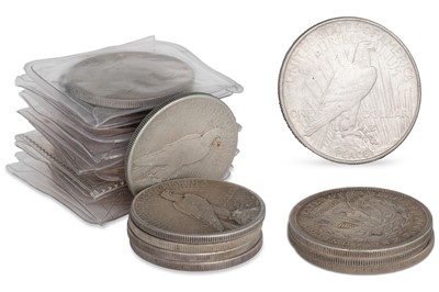 Lot 344 - 18 X AMERICAN SILVER $1 COINS; 12 Morgan...
