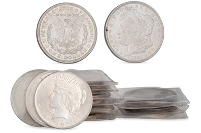 Lot 345 - 18 X AMERICAN SILVER $1 COINS; 12 Morgan...