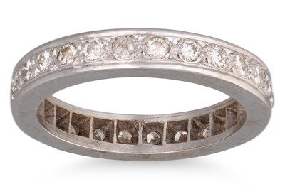 Lot 295 - A DIAMOND FULL BANDED ETERNITY RING, mounted...