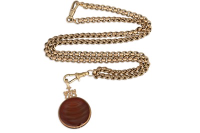 Lot 53 - A 9CT HEAVY GOLD FANCY LINK NECKCHAIN, with a...