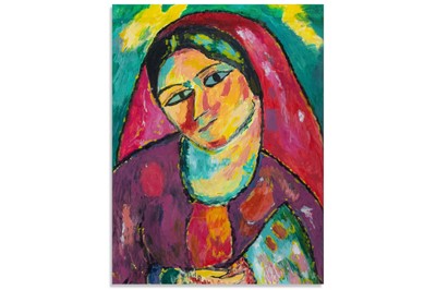 Lot 249 - UNTITLED PORTRAIT OF A LADY, mixed media on...