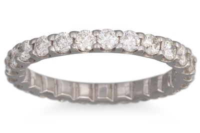 Lot 255 - A DIAMOND FULL BANDED ETERNITY RING, mounted...