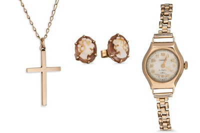 Lot 115 - A COLLECTION OF GOLD, to include a pair of 9ct...