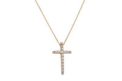 Lot 205 - A DIAMOND SET CROSS, mounted in 18ct gold...