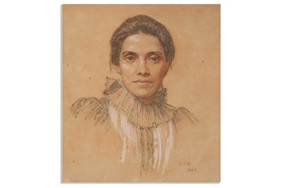 Lot 517 - PORTRAIT OF A LADY, pastel on paper, signed...