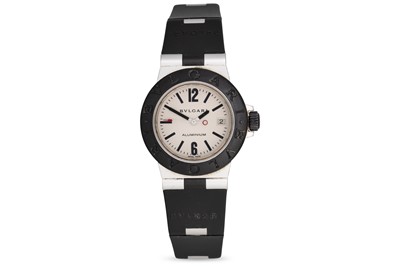 Lot 365 - A LADY'S BULGARI ALUMINIUM TWO TONE WRISTWATCH,...