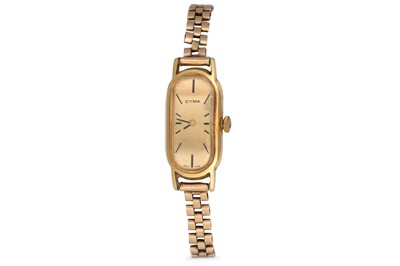 Lot 353 - A LADY'S 'CYMA' WRISTWATCH, with 18ct yellow...