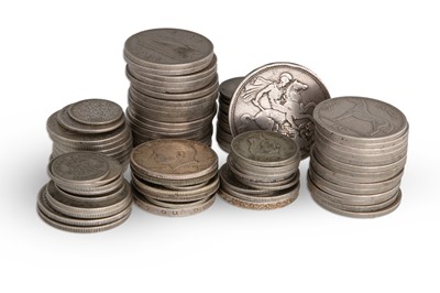 Lot 391 - A COLLECTION OF SILVER COINS, mainly pre-war...