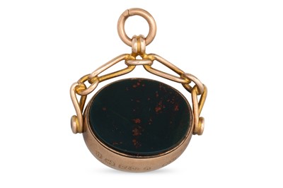 Lot 13 - A 9CT GOLD ANTIQUE SWIVEL SEAL, set with...