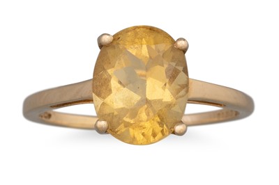 Lot 68 - A CITRINE SOLITAIRE RING, mounted in 9ct...