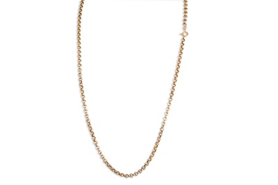 Lot 73 - A 9CT GOLD BELCHER LINK NECK CHAIN, ca 21"...