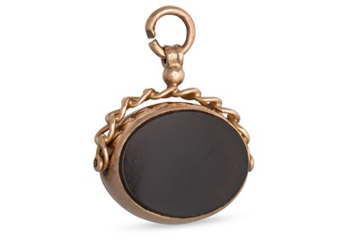 Lot 74 - A VICTORIAN STONE SET SWIVEL SEAL, stamped 9ct...