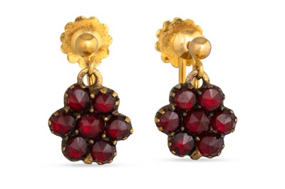 Lot 81 - A PAIR OF STONE SET VICTORIAN EARRINGS,...