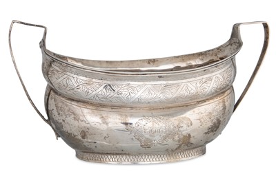 Lot 418 - A GEORGE III SILVER TWIN HANDLED SUGAR BOWL,...