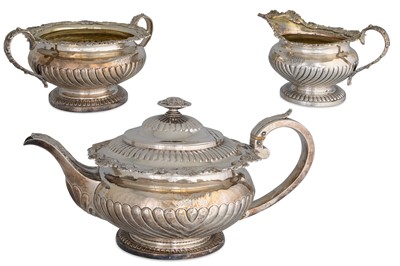 Lot 419 - A GEORGE III SILVER THREE PIECE TEA SERVICE,...