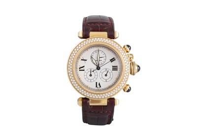 Lot 438 - AN 18CT GOLD PASHA DE CARTIER WRIST WATCH,...