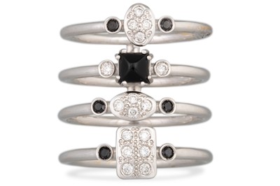 Lot 159 - A SAPPHIRE AND DIAMOND RING, multi banded,...