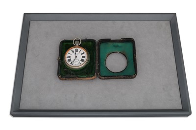 Lot 515 - AN EDWARDIAN LARGE NICKEL TRAVEL CLOCK, the...