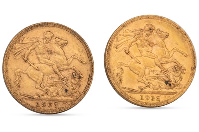 Lot 376 - A PAIR OF FULL GOLD ENGLISH SOVEREIGN COINS,...