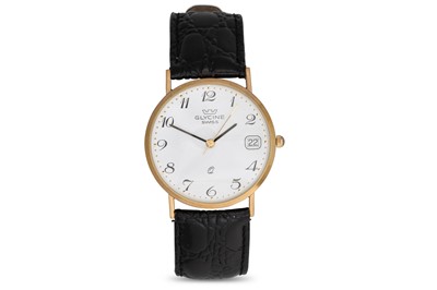 Lot 421 - A 9CT GOLD MIDSIZE GLYCINE SWISS WRISTWATCH,...