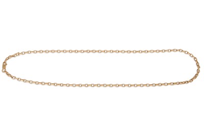 Lot 310 - A 9CT YELLOW GOLD BELCHER LINK NECK CHAIN, ca...