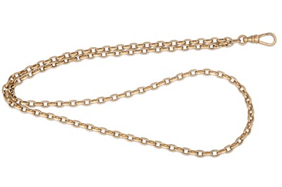 Lot 311 - A 9CT YELLOW GOLD BELCHER LINK NECK CHAIN,...